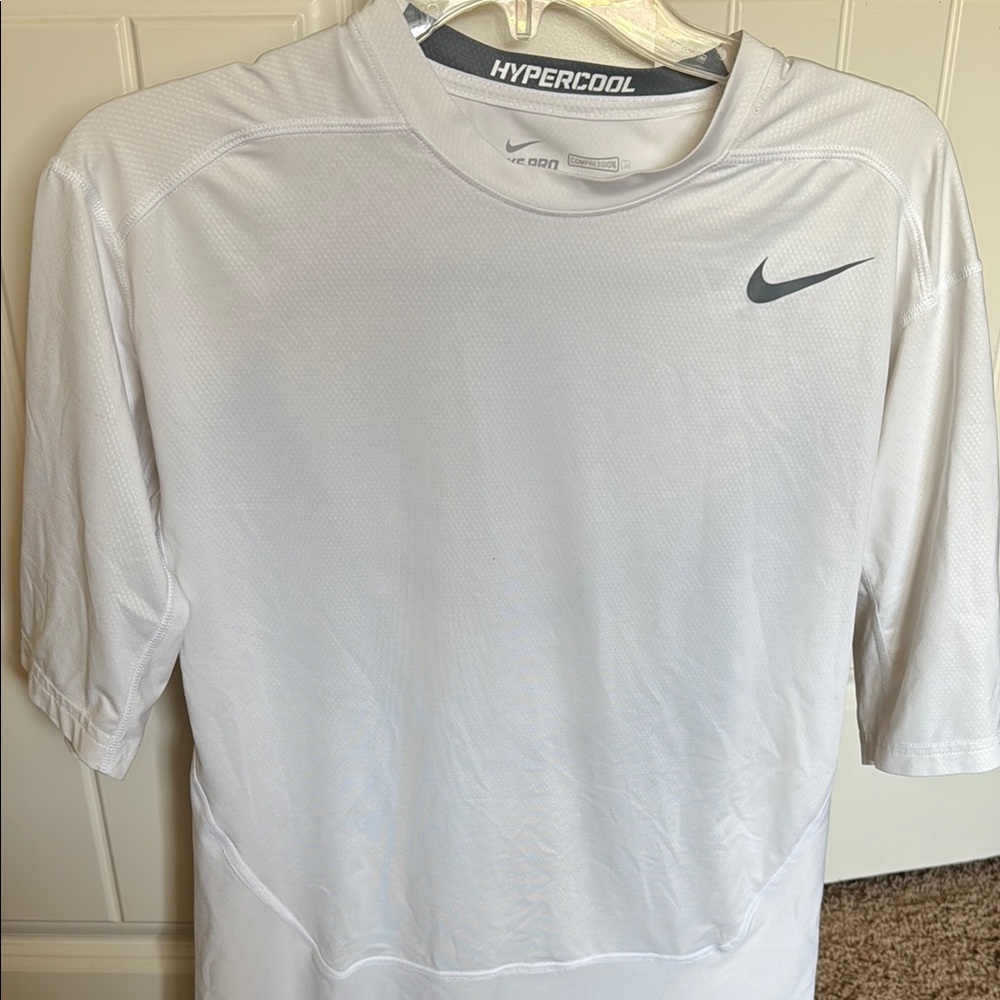 Nike Men's White Pro Combat Hypercool Shirt